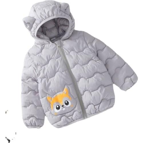 Autumn Winter Baby Girls Boys Coats Hooded Cartoon Children Cotton-padded Jacket Kids Outerwear Outdoor Clothing Warm Parkas