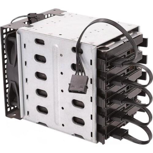 PC Computer Hard Drive 4Pin Female IDE Molex 1 To 5 SATA Splitter Adapter Converter Power Supply Cable Cord 18AWG Wire Black