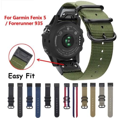 Wrist strap for Garmin Fenix 5 Plus smart watch accessories man sport quick fit bracelet nylon band for Forerunner 935 945 belt