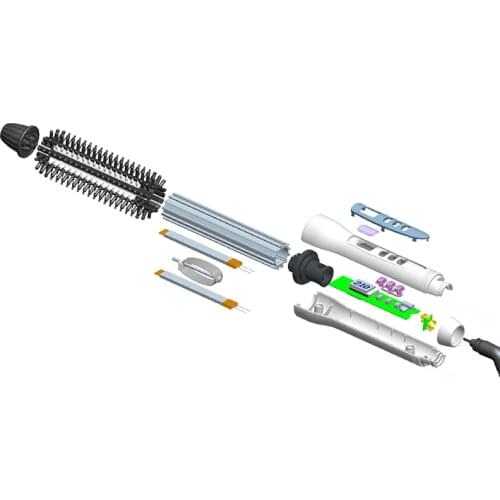 Digital Fusion Hair Styler Hot Air Brush Styling Iron Ceramic Anion Hair Curler Comb Hairbrush LCD Curling Curler