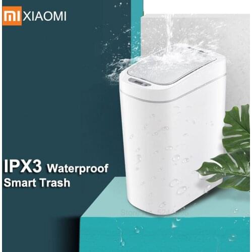 Xiaomi Mijia NINESTARS Smart Trash Can Motion Sensor Auto Sealing LED Induction Cover Trash 7L Home Ashcan Bins IPX3 Waterproof