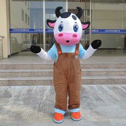 Top Quality Dairy Cow cartoon Mascot Costume Adult lovely Cow fancy dress Halloween outdoor decorations