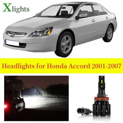 Xlights Car Bulbs For Honda Accord 2001 2002 2003 2004 2005 2006 2007 LED Headlight Low High Beam Auto Light Lamp Accessories