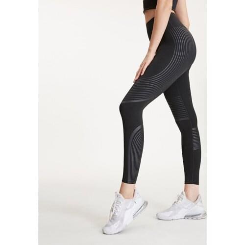 Vansydical Nylon Compression Sports Pants Women Tummy Control Yoga Leggings Printed Femme Stretchy Fitness Gym Tights High Waist