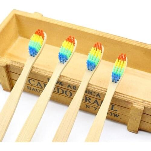 Toothbrush Eco Friendly Bamboo Soft Fibre Toothbrush Bamboo Teeth 100%Biodegradable Handle Brush M5P7