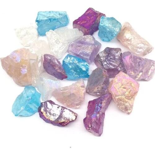 100g Natural carved raw gemstone aura clear quartz crystal rough stones for decoration