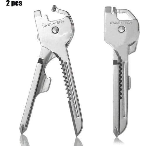 2pcs/ pack) 6in1 Key Style Multitool Pocket Tool Knife Opener Screwdriver Saw Blade mini Outdoor Keychain Tool Multi Tool
