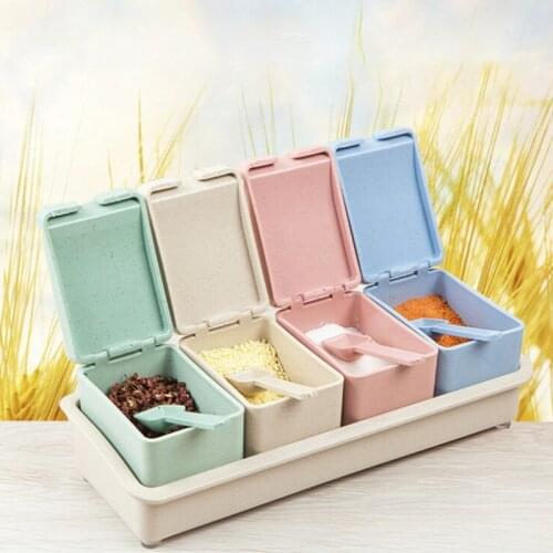 5Pcs Kitchen Utensils Seasoning Box Salt Jar Restaurant Spice Pepper Cruet Shaker Storage Condiment