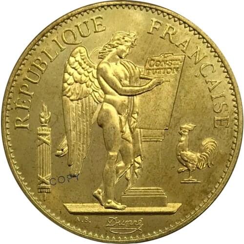 Aliexpress france 1889 France 50 Francs Gold coin Brass Collectibles Copy Coin