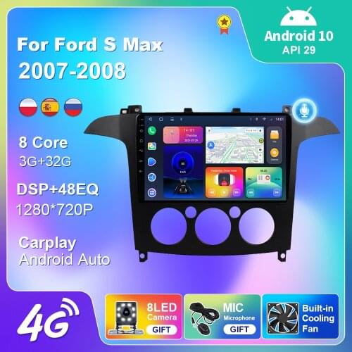 Car Radio For Ford S-Max S Max 2007-2008 Android Auto Multidedia Video Player Navigation GPS Stereo 2din Autoradio Carplay Audio