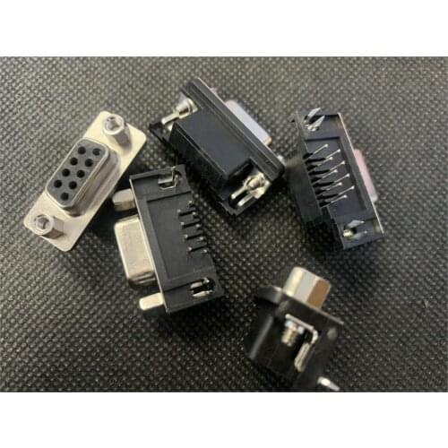 Free Shipping 10pcs/lot D-SUB connector DMR-9s DMR XP female head fork lock /DMR-XP male head fork 9P half gold P=2.77mm