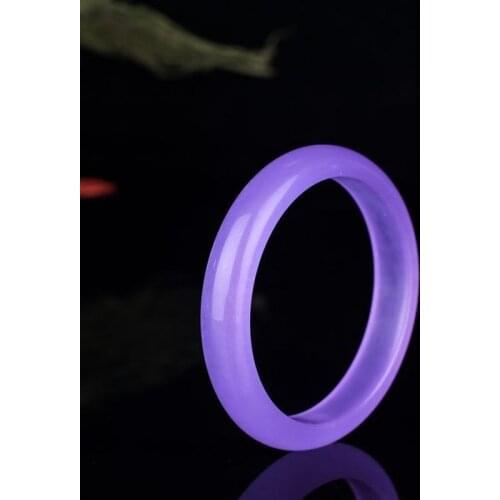 Natural Violet Hand-carved Wide Bar Jade Bracelet Fashion Boutique Jewelry Men and Women Beauty Bracelet