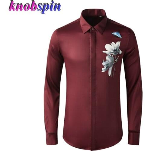 Brand designer Shirt men 2020 New Arrival Fashion Slim Casual Printed Chemise homme Plus size M-4XL Camisa masculina long sleeve