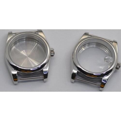 Nh35 movement case.Watch parts, 36mm stainless steel case. 20 mm stainless steel adjustable length strap, nh35 movement case