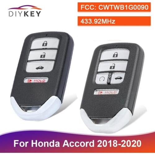 DIYKEY Board OEM for Honda Accord 2018 2019 2020 FCC: CWTWB1G0090 433.92MHz Remote Car Key Fob Replacement 4 5 Button