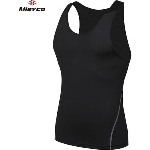 Mieyco Men Compression Shirts Workout Sports Running Vest Shirts Quick Dry Gym Shirts Fitness Athletic Training T Shirts Top