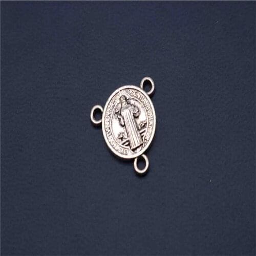 Religious Jesus Cross St. Benedicts Three Hole Necklace Bracelet Medal. Rosary three-hole center medal