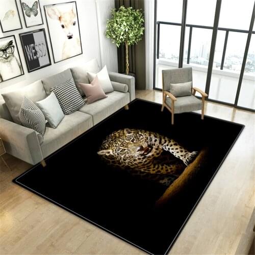 Leopard Rug For Living Room 3D Animal Print Floor Mat Carpet Large Bathroom Mat Bedside Rug Bedroom Hallway Carpet Soft Sponge