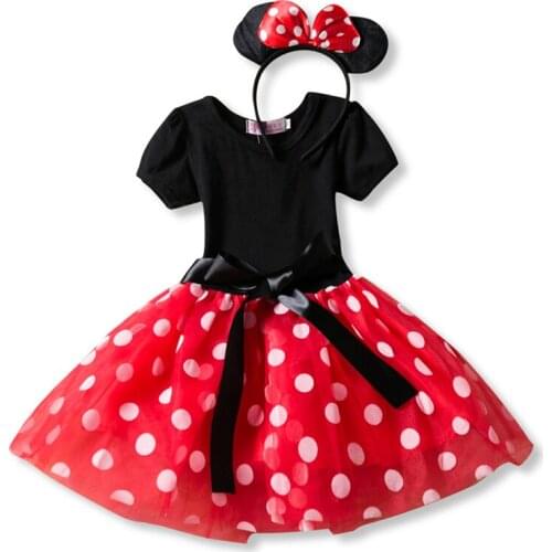 Summer Baby Girls Dress Mouse Dresses for Girls Princess Christmas Dress Birthday Party Children Clothes Kids Costume Bow Casual