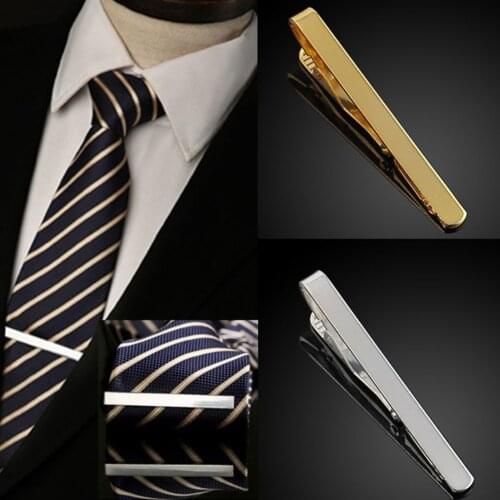 Men Metal Silver Gold Simple Necktie Tie Bar Clasp Clip Clamp Pin Men Stainless Steel For Business Ma Necktie Tie Clasps
