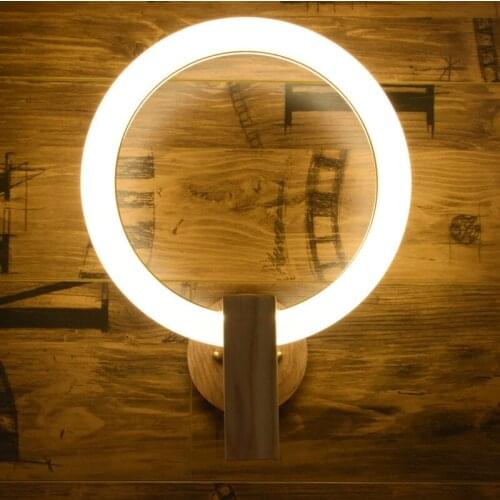 Raw Wood Post Modern Led Wall Lamp Bedroom Aisle Bedside Background Wall Lamp Originality Personality A Living Room Concise
