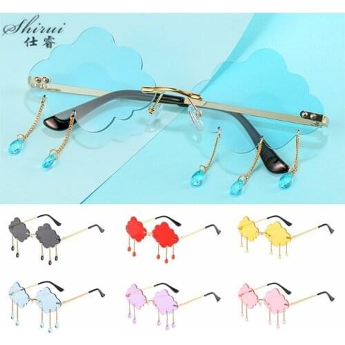 2020 New Luxury Funny Crystal Sunglasses Women Fashion Unique Clouds Sun Glasses Female Pink Festival Party Shades Oculos De Sol