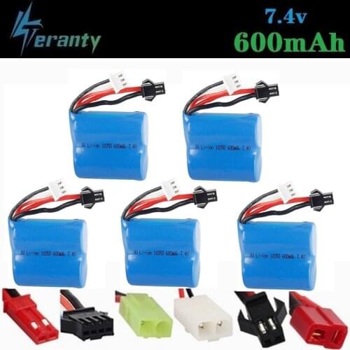 Original 7.4V 600mAh 18350 Li-ion Battery for Skytech H100 H102 High Speed Remote Control Racing Boat 7.4 v 600mah Battery 10pcs