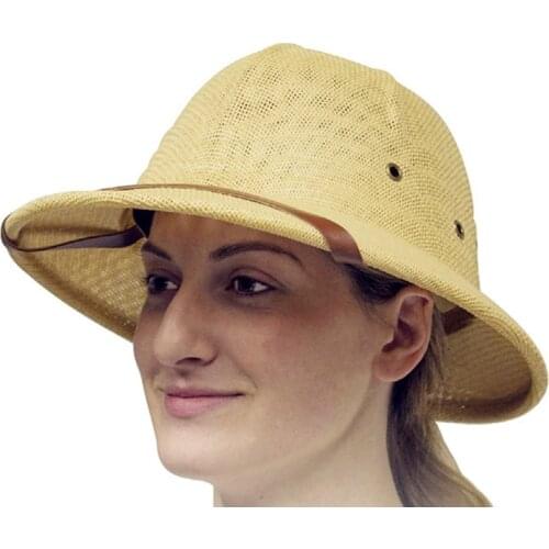 Fashion Vietam War Army Hat Women Men British Explorer Straw Helmet Summer Boater Bucket Sun Hat Unisex Jungle Miners Cap CP0210