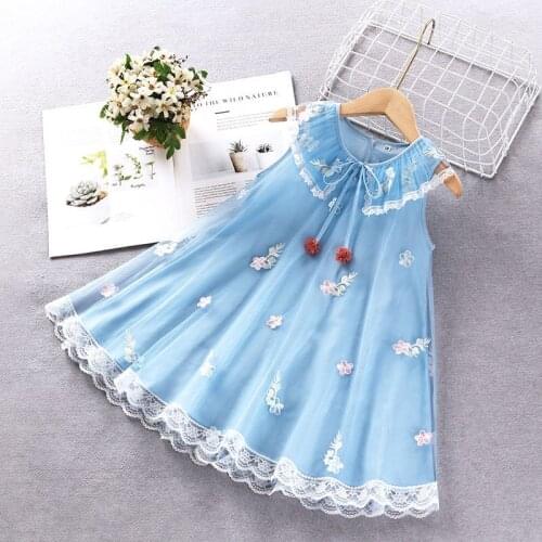 Girls embroidery dresses 2021 New summer toddler girl clothes school kids dress for Baby girl party costumes infantil girl dress