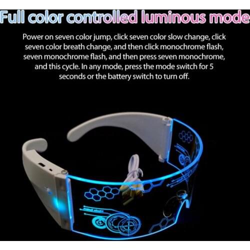 Festival Decoration Variety Of Luminous Colors Technology Glasses Shining Colorful Eyes Decor Mask Fashionable Discolory Party