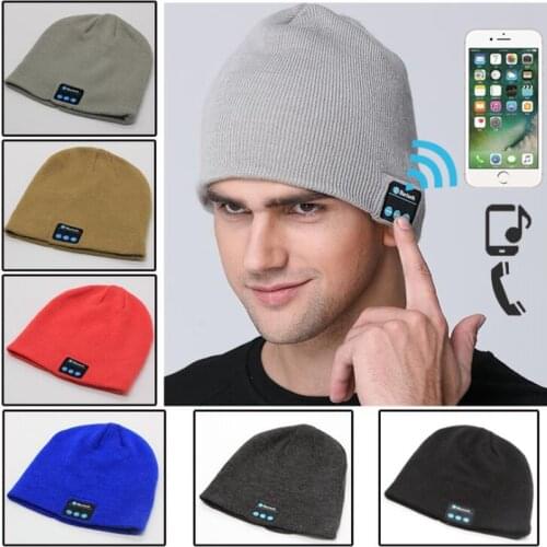 Wireless Bluetooth Music Hat Beanie Cap Earphone Headphone Smart Headset Speaker with Mic Sport Knitted Hats Best Christmas Gift
