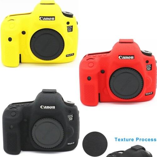 Silicone Armor Skin Case Body Cover Protector Anti-skid Texture Design for Canon EOS 5D Mark III 3 5D3 / 5Ds R / 5Ds Camera ONLY