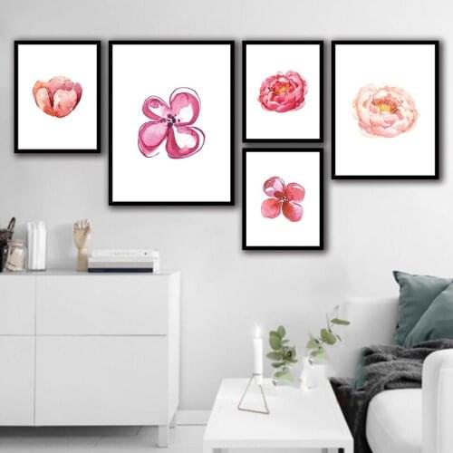 Red Flower Modern Canvas Painting Abstract Canvas Wall Art Decor Paintings Home Decoration B5081