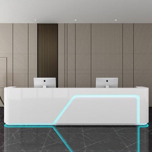 Paint reception desk simple modern curved bar atmospheric creative training institution cashier