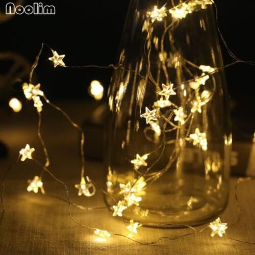NOOLIM 3M 30 Pcs Handmade Stars Snow Led String Light by 3pcs AA Battery Fairy Party Light/ Wedding/Christmas Decoration