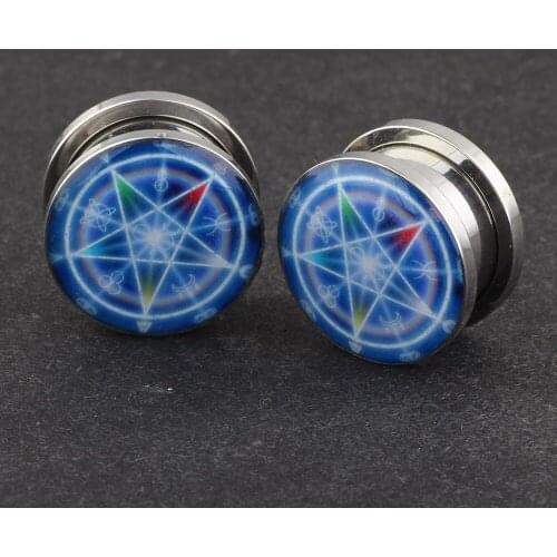 TIANCIFBYJS Ear Tunnels Plugs Stainless Steel Screw Earring Expanders Stretchers Piercings Lobe Gauges Mix 7 Sizes Body Jewelry