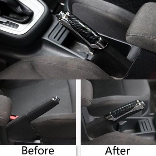 Universal Carbon Fiber Pattern Decoration Cover Car Hand Brake Protector Decoration Cover Handbrake Handle Accessories
