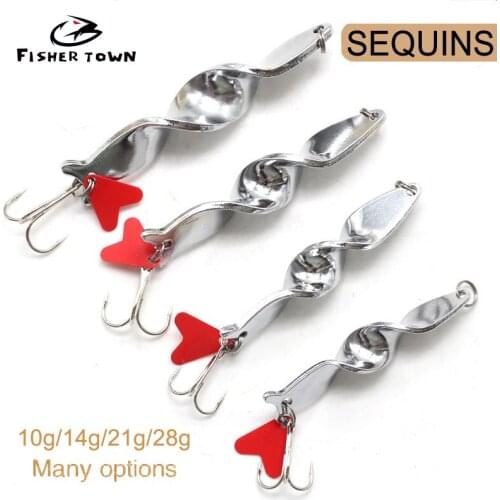 1pcs Sliver 10g/14g/21g/28g Spinner Spoon Lures Rotating Metal Sequins Baits Fishing Lure Crankbait Carp Pesca Hooks