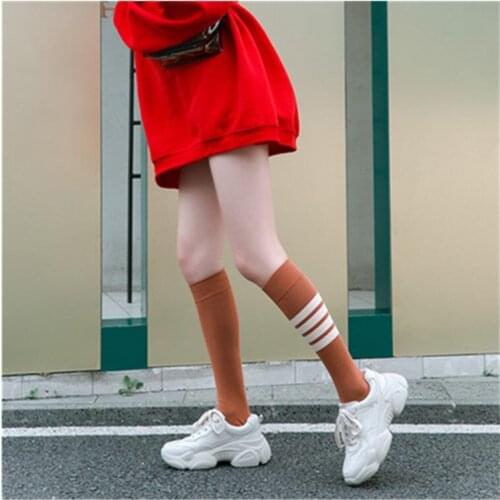 High Quality Ladies Stockings Japanese Skateboard Stockings and Knees Half High Stockings Three Bars Stockings