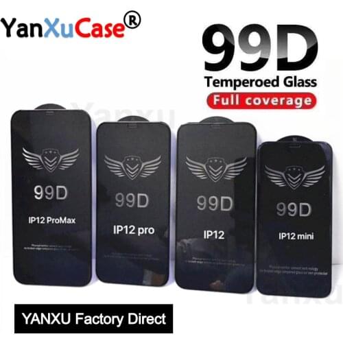 99D Tempered Glass For iPhone 12 Mini 11 Pro Max XS X 8 7 6S Plus SE2020 Full Coverage Screen Protector For i12 Protective Glass
