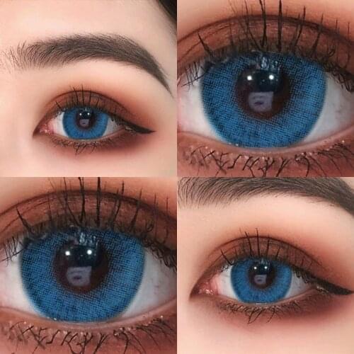 1Pair Colored Eye Contacts Taylor DNA Contact Lenses for Eyes Cosplay Cosmetic Contacts Grey Blue Color Lens for Big Eye