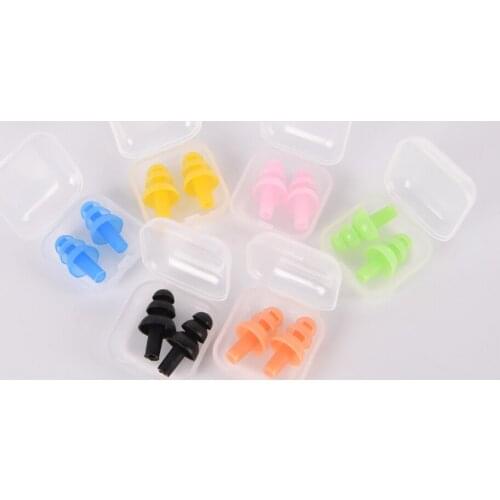 1Pair Soft Silicone Swimming Ear Plugs Sound Noise Reduction Earplug With Retail Box for Swim Sleep Snoring