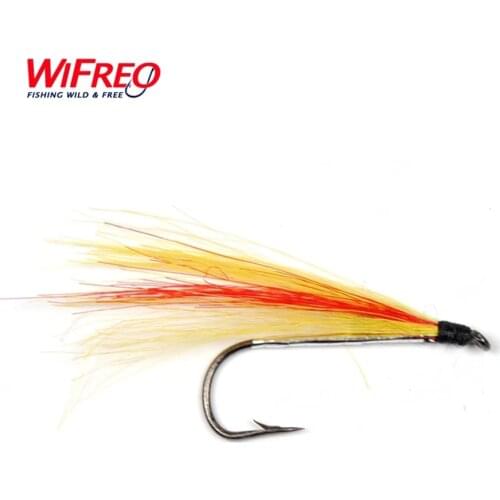 10PCS Wifreo 8# Streamer Mickey Finn Streamer Fly Orange Yellow Fishing Lures