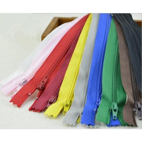 100pcs/lot 18cm zipper high quality nylon zipper garment polyester color door zipper DIY clothing sewing supplies zipper