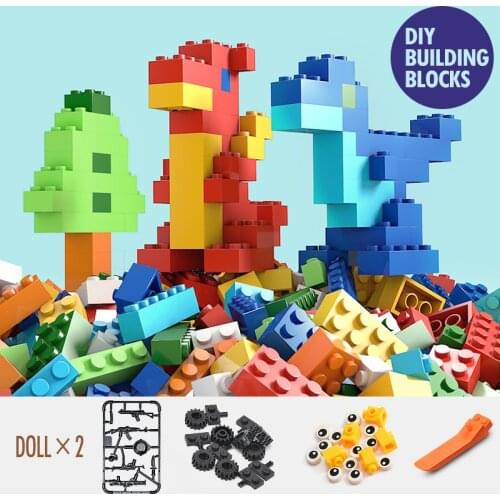 1000 PCS Compatible Big Blocks Kids Building Blocks DIY Big Bricks Plastic Toys For Children Gift Duploed Blocks Idea Creator