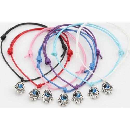 14pcs Hamsa Hand Lucky Mixed Color Spiritual Bracelets Success Protection S112L30