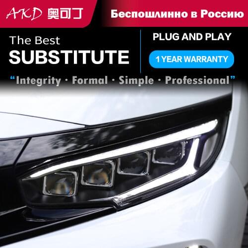 Headlight Assembly for Honda Civic G10 2016 2017 2018 full LED light source LED daytime running light LED turn signal