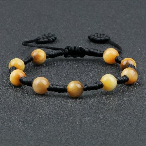 37 Style Colorful Tiger Eye Natural Stone Beads Bracelets Women Men Buddha Chakra Bangles Braided Rope Jewelry Adjustable Size