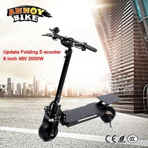 8inch 48V 2000W E-scooter Folding Double Driver Vacuum Tire Foldable Electric Scootor Turbine Motor 200x90 Two-wheel Scooter