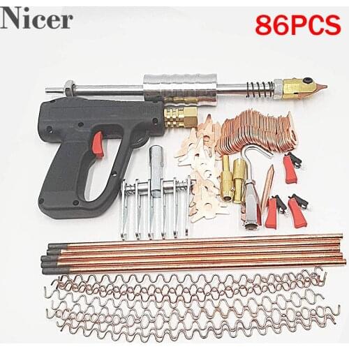 86PCS Car Truck Stud Welder Dent Puller Spot Welding Pulling System Repair Tools Kit Rods Holder Slide Hammer One Set Tool
